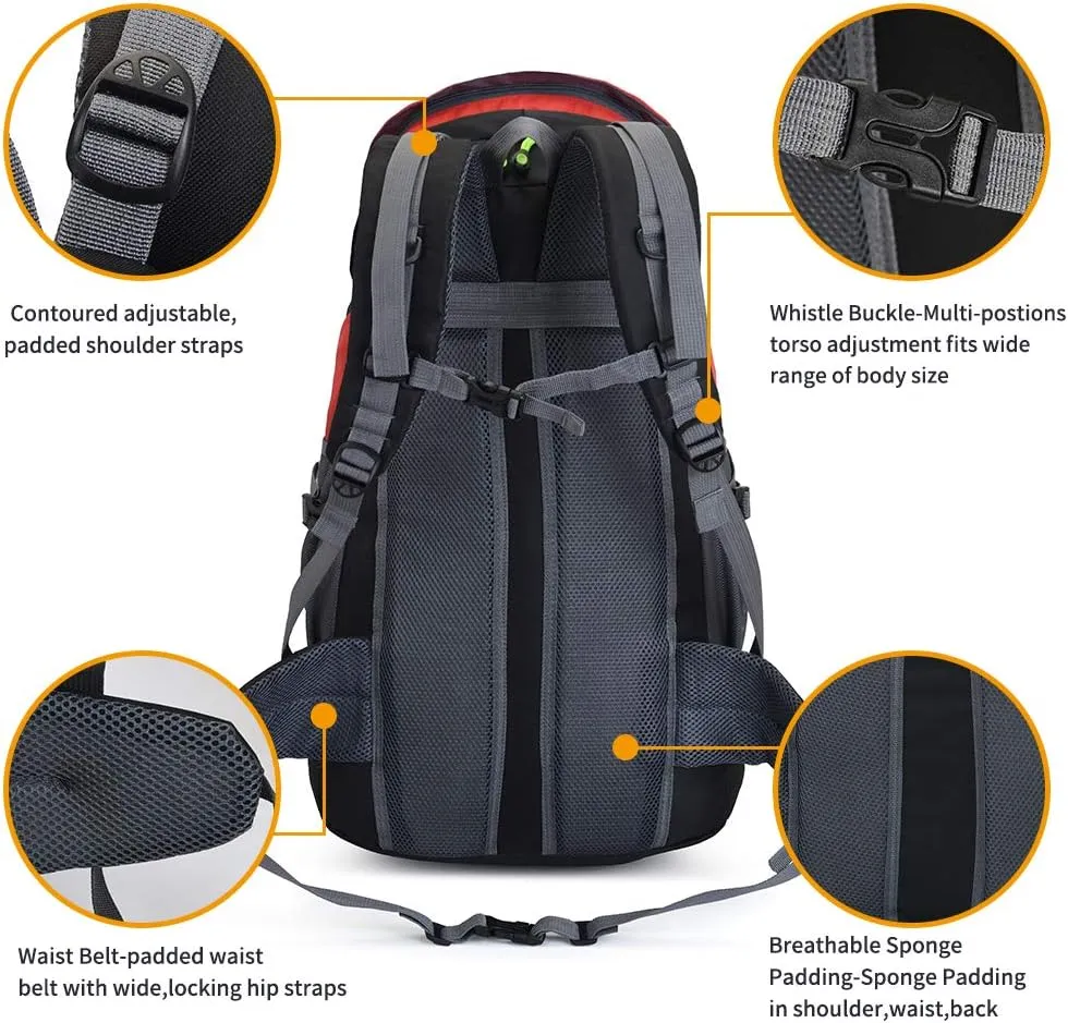 50L Hiking Backpack, Waterproof Lightweight Daypack for Outdoor Camping Travel