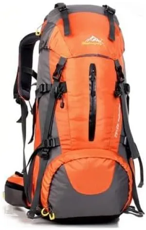 50L Large Camping Backpack,Lightweight Hiking Trekking For Men Women Outdoor Large Capacity Mountaineering Waterproof Bag (orange, 45 5L)