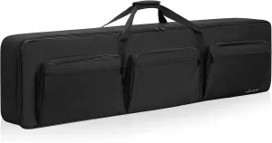 88 key Keyboard Case, Keyboard Gig Bag Case with Adjustable Straps and 6-Pocket for Keyboard Accessaries, 88 key Electric Piano Keyboard Gig Bag 54"x7"x13.5"