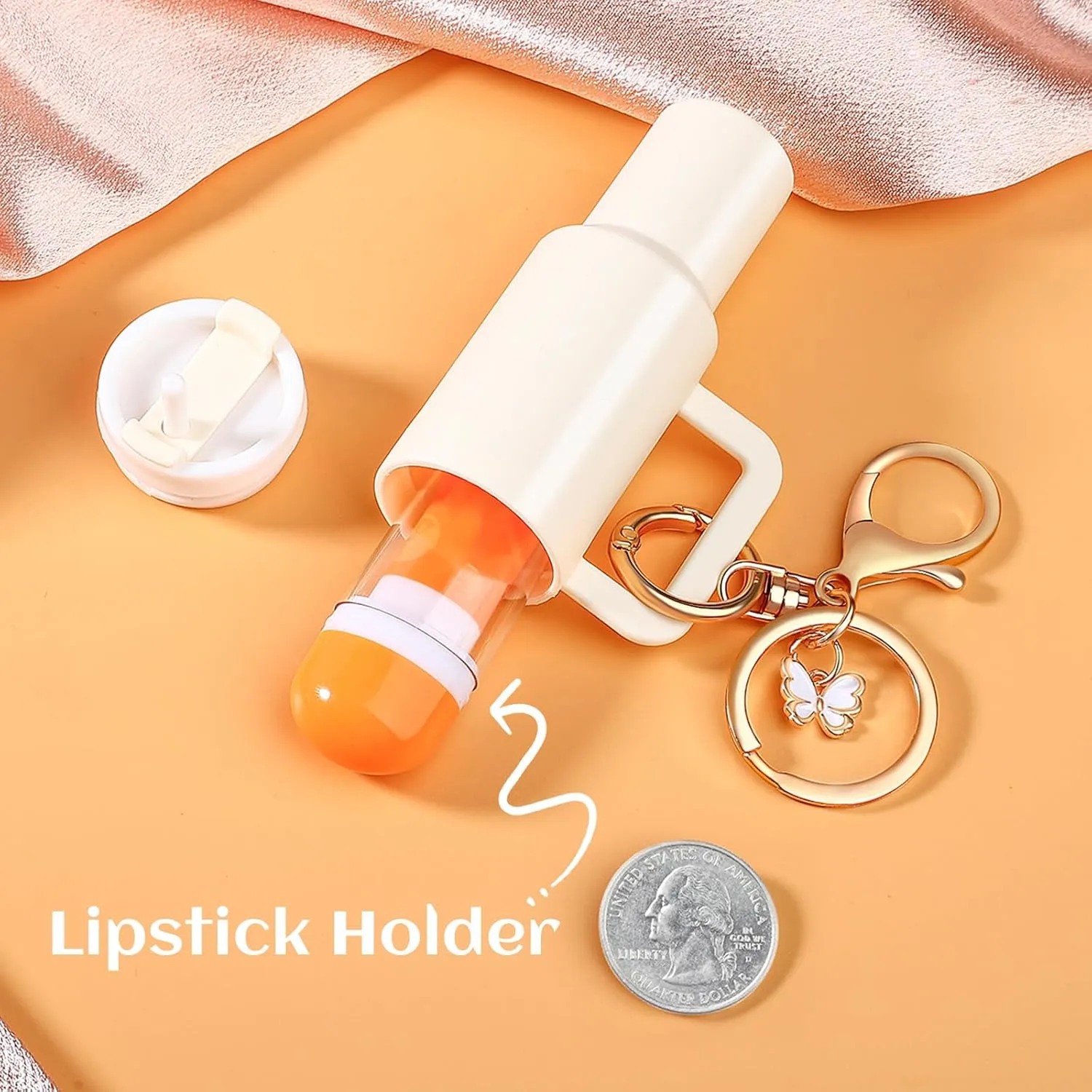 8Pack Mini Tumbler Keychain for Stanley Cup Cute Key Chain Chapstick Holder Charms for Women Backpack Bag