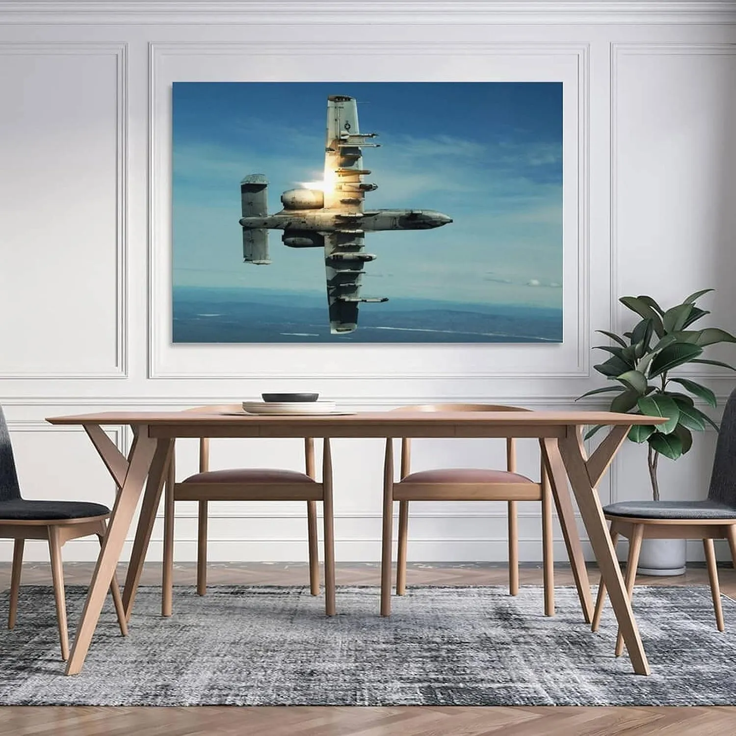 90's Classic Aircraft Warfare Military Warthog Aircraft A-10 Thunderbolt Print Canvas Poster Wall Art Party Birthday Gifts Indoor Decorations Suitable For Family Dormitory Office Bathroom DecorUnframe