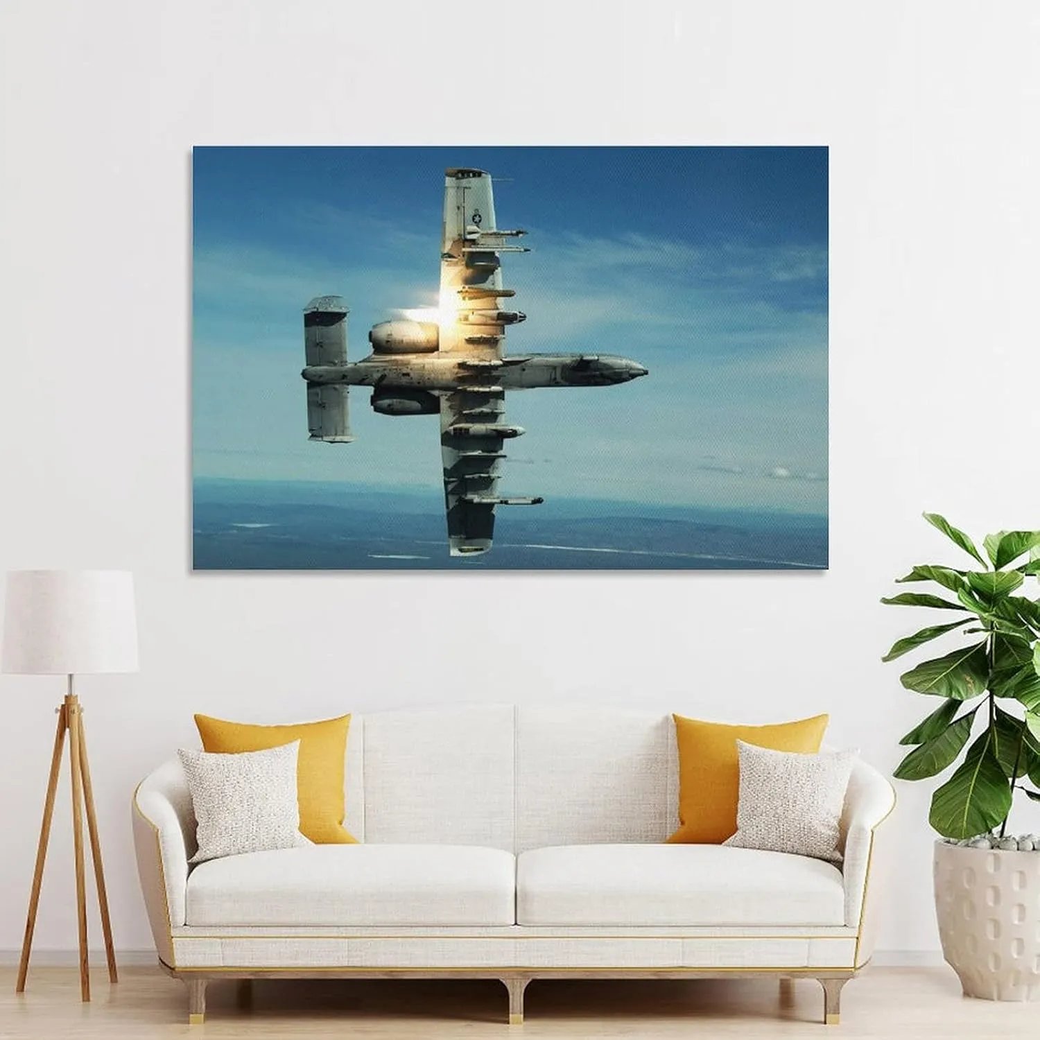 90's Classic Aircraft Warfare Military Warthog Aircraft A-10 Thunderbolt Print Canvas Poster Wall Art Party Birthday Gifts Indoor Decorations Suitable For Family Dormitory Office Bathroom DecorUnframe