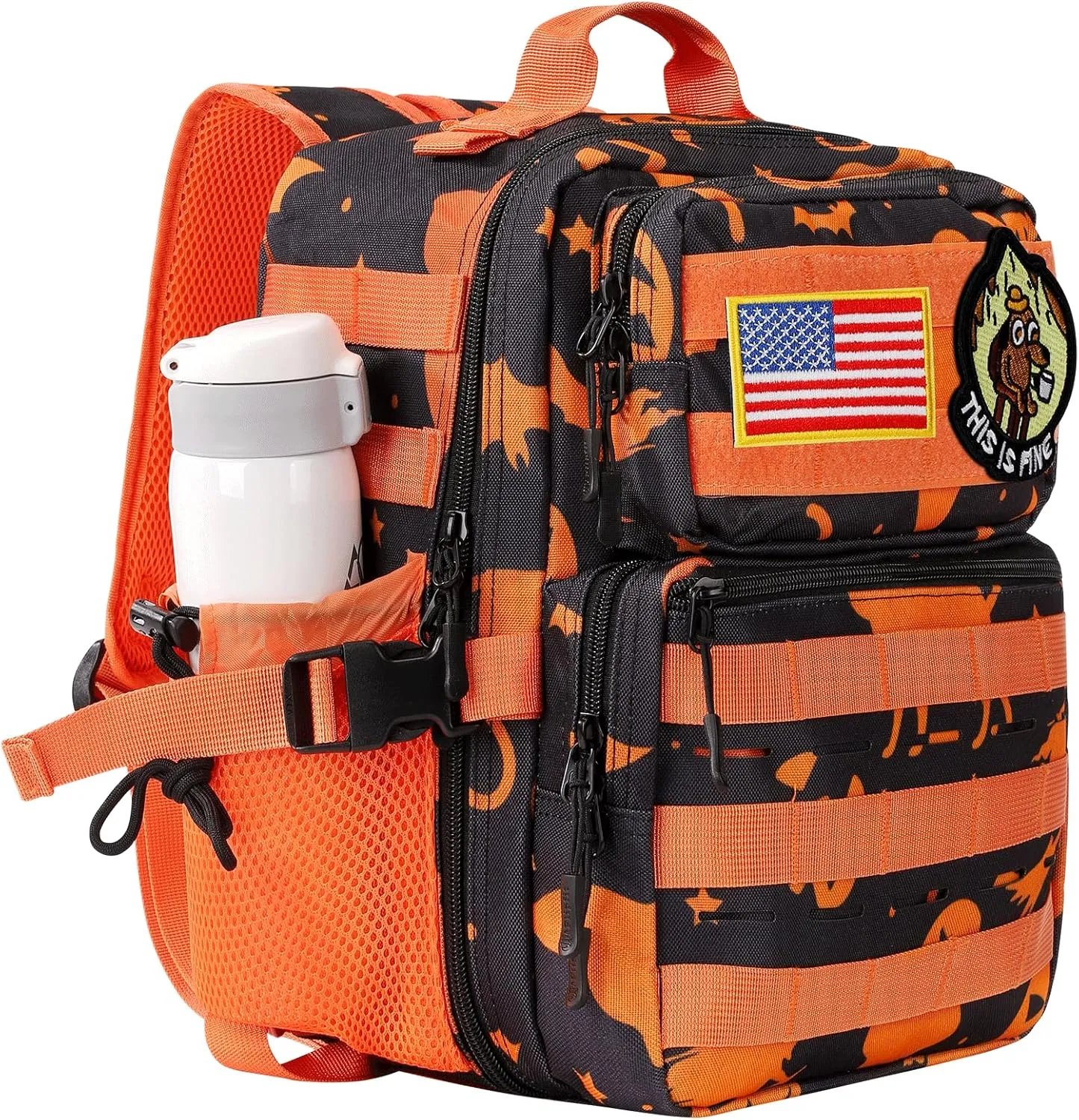 9L Mini Tactical Backpack for Men Women,Small Military Tactical Backpack for Gym,Hiking,Camping,Cycling (Halloween Phantom)
