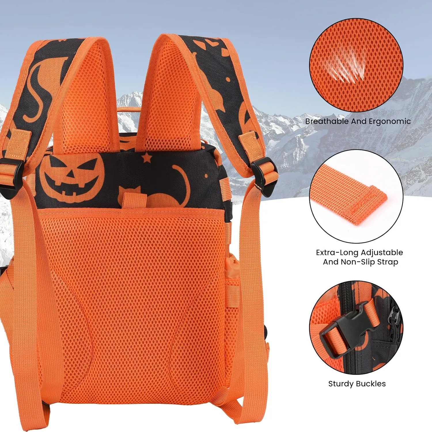 9L Mini Tactical Backpack for Men Women,Small Military Tactical Backpack for Gym,Hiking,Camping,Cycling (Halloween Phantom)