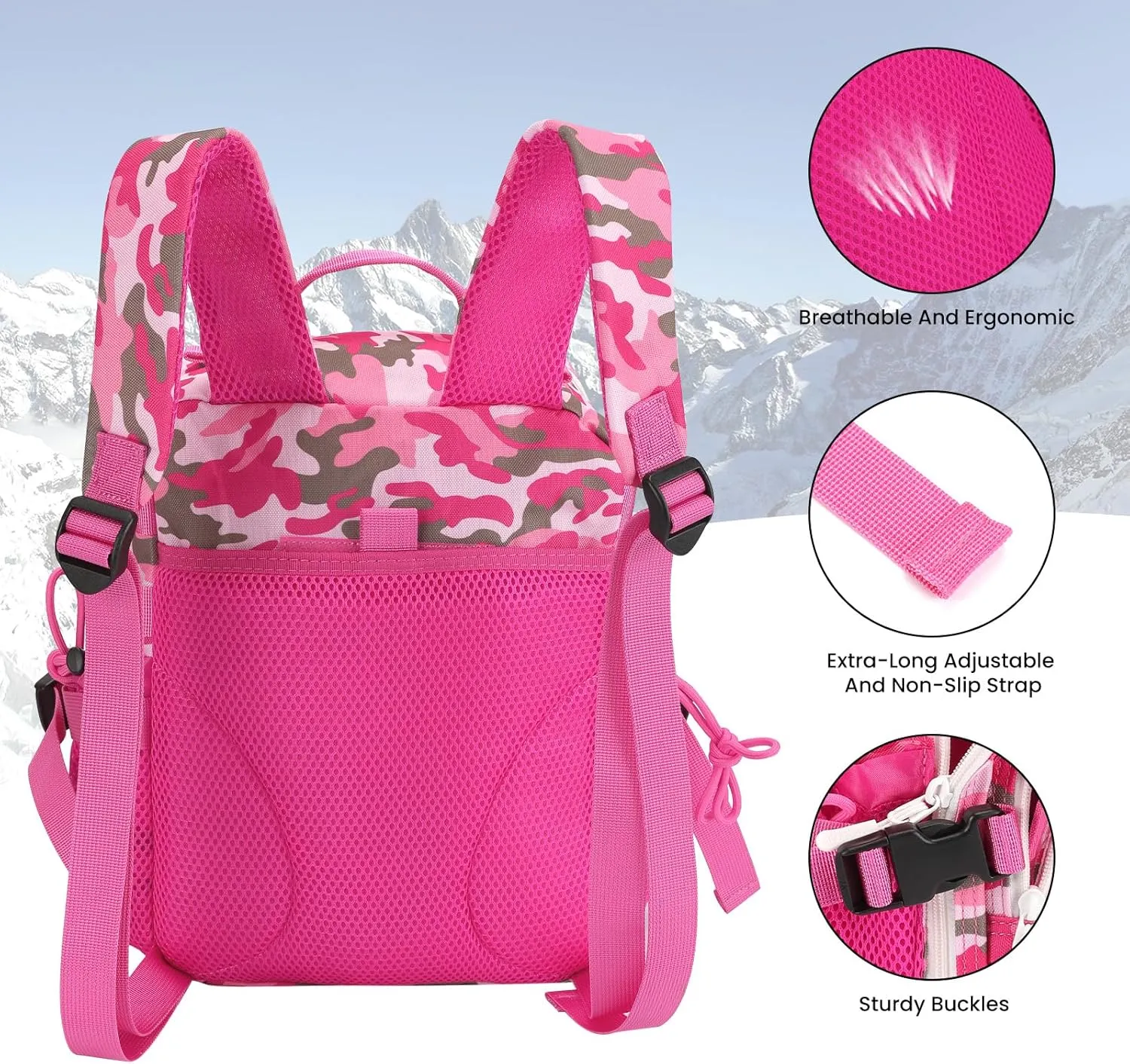 9L Mini Tactical Backpack for Men Women,Small Military Tactical Backpack for Sport,Gym,Hiking,Travel,Camping（Pink Camo