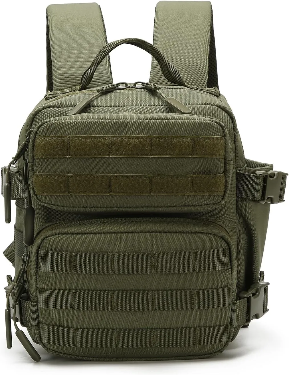 9L Mini Tactical Backpack Men Women Small Assault Rucksack Water-proof GYM Hiking Bug Out Bag with molle attachments (OD)