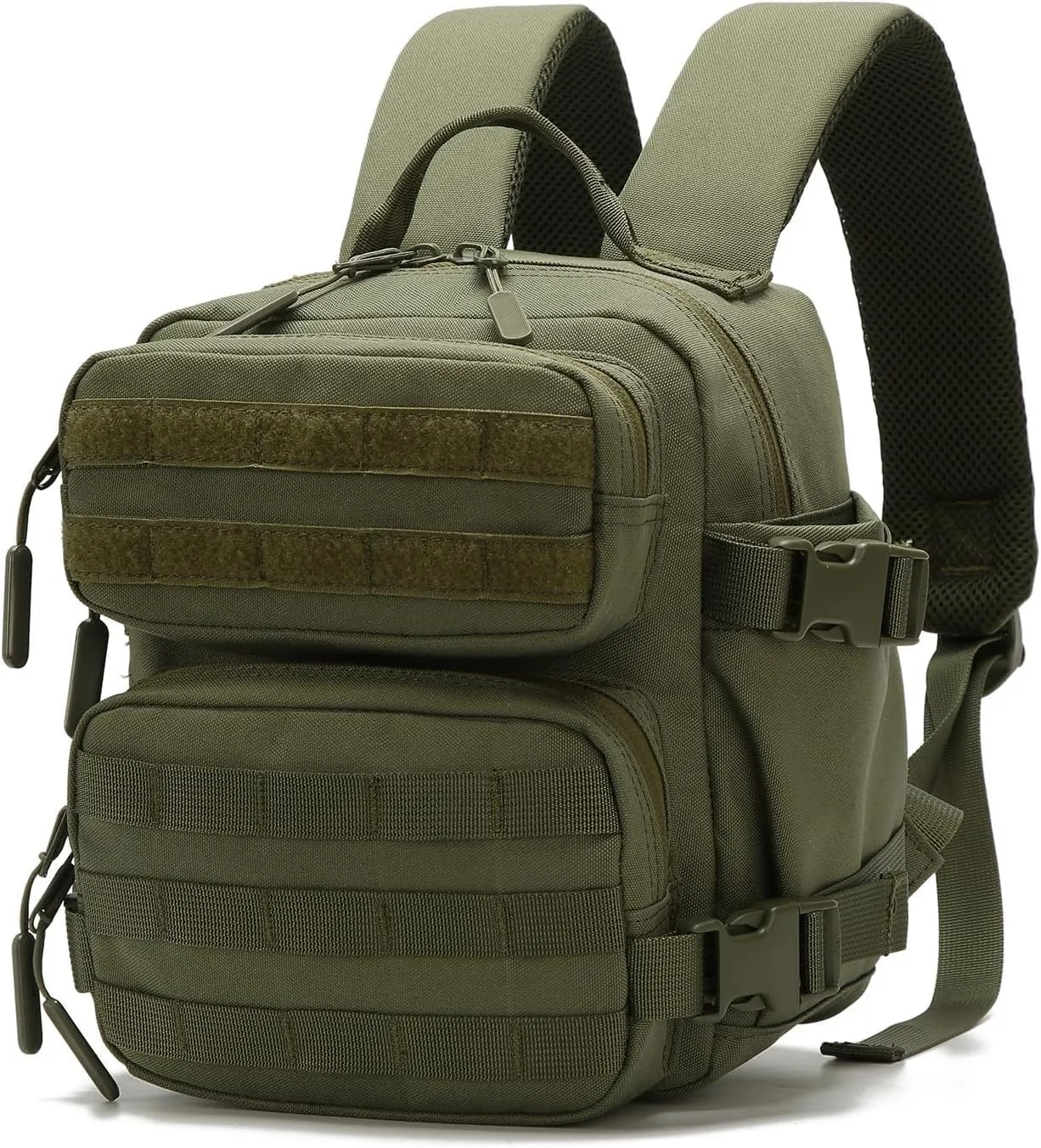 9L Mini Tactical Backpack Men Women Small Assault Rucksack Water-proof GYM Hiking Bug Out Bag with molle attachments (OD)