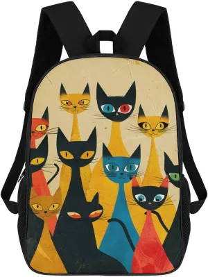 A Group of Cats Backpack, Laptop Backpack for Men, 17 Inch Travel Hiking Daypack, Casual Backpack