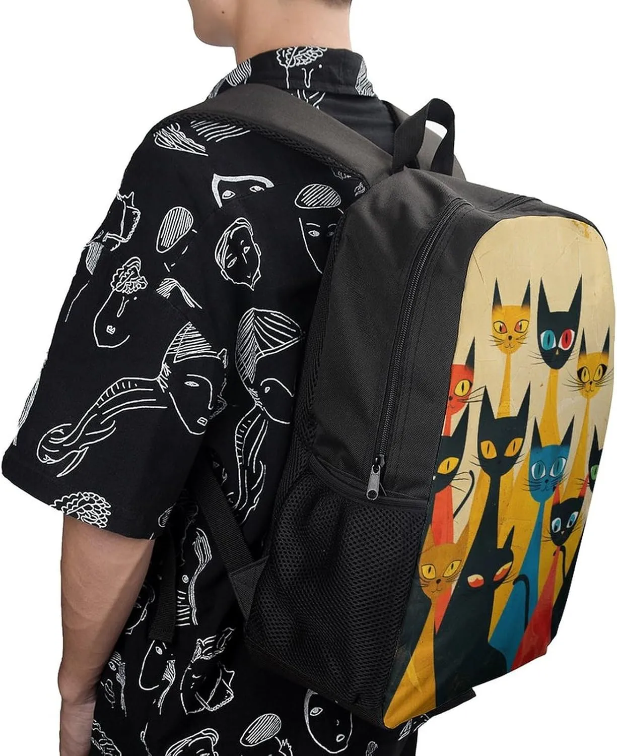 A Group of Cats Backpack, Laptop Backpack for Men, 17 Inch Travel Hiking Daypack, Casual Backpack