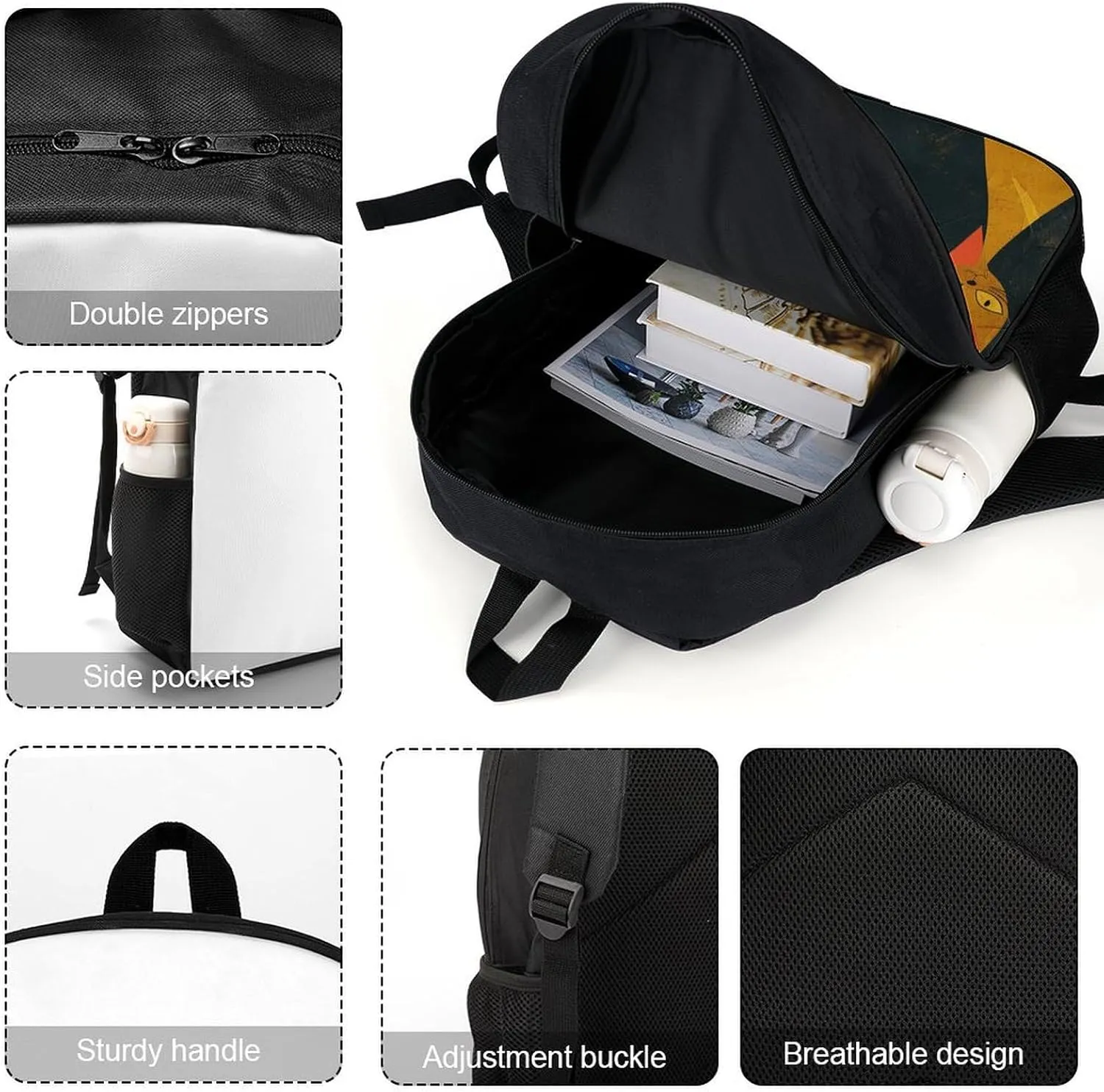 A Group of Cats Backpack, Laptop Backpack for Men, 17 Inch Travel Hiking Daypack, Casual Backpack