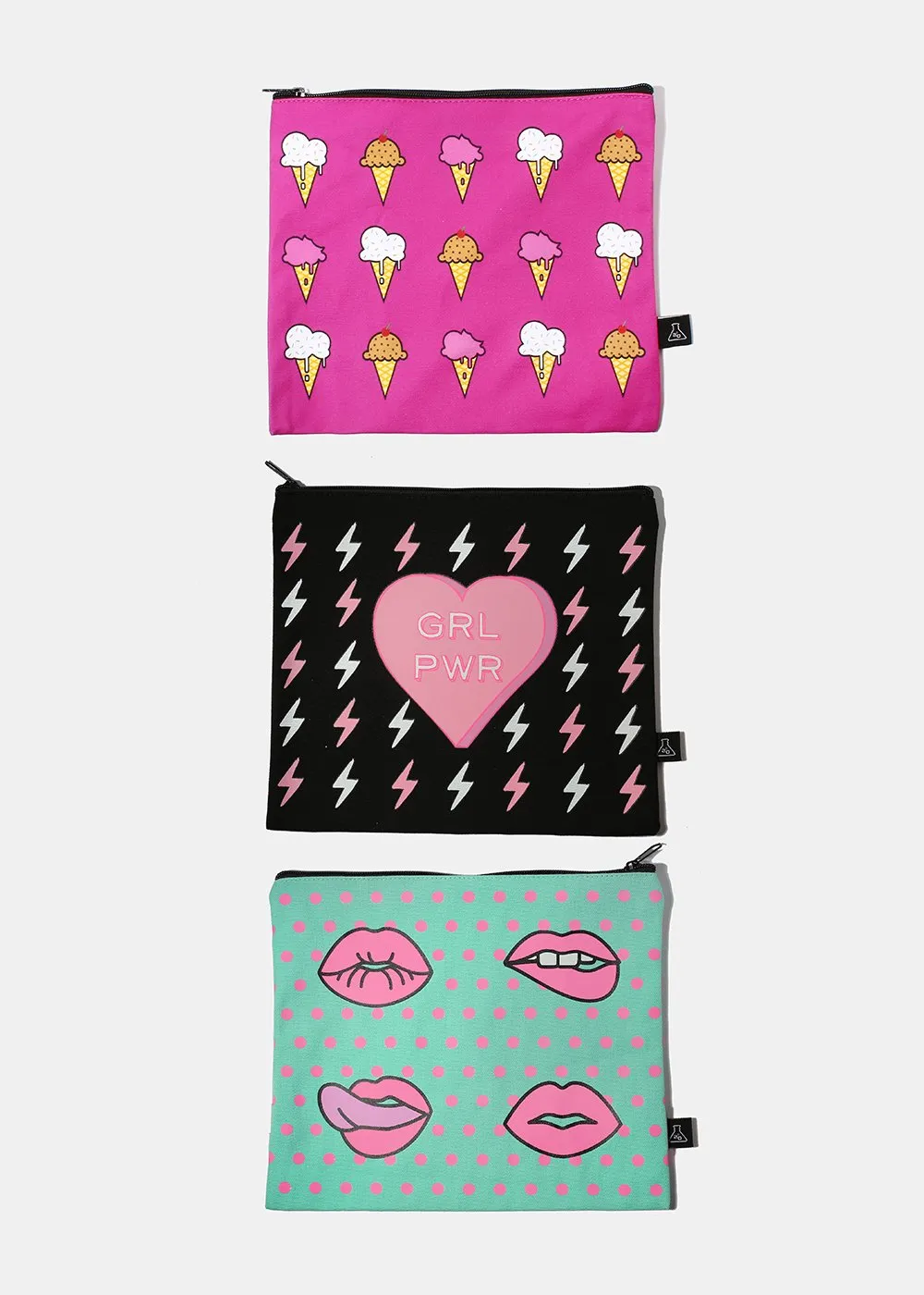 a2o Large Canvas Pouch - Pink Lipstick