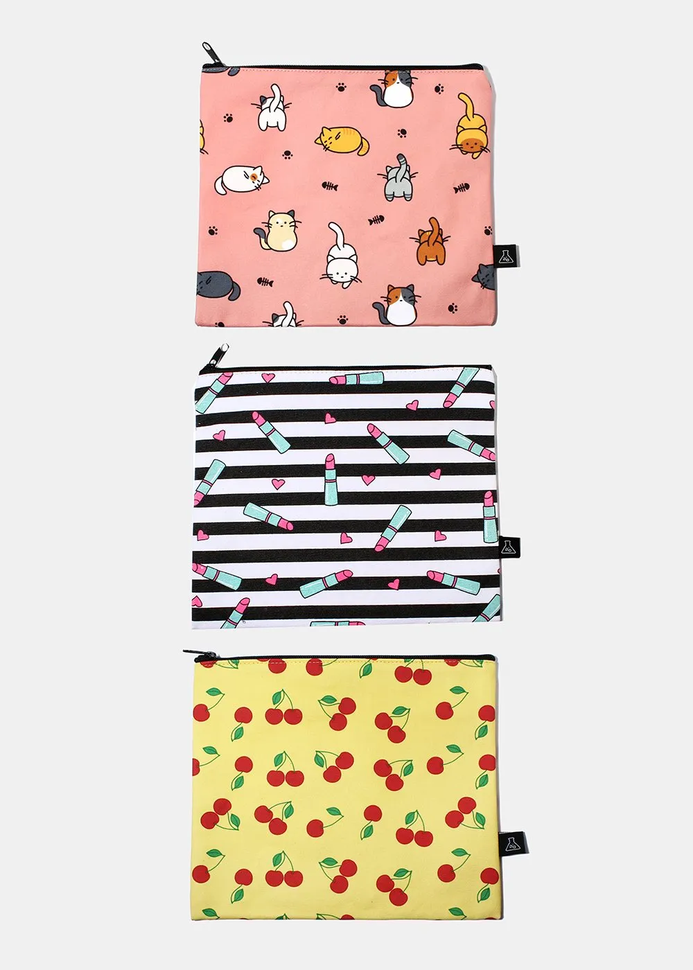 a2o Large Canvas Pouch - Pink Lipstick