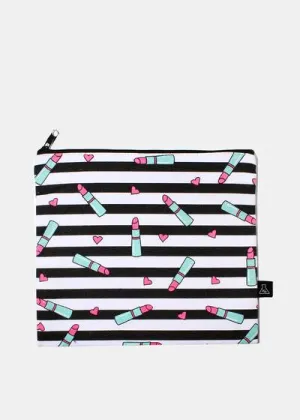a2o Large Canvas Pouch - Pink Lipstick