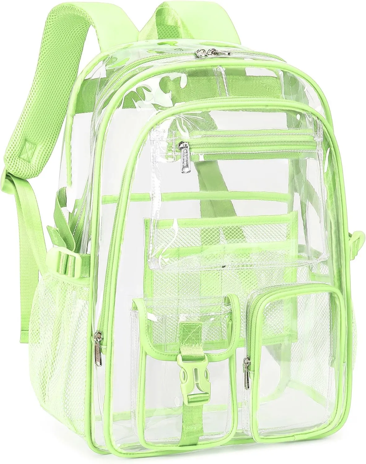 abshoo Large Clear Backpack For Girls Women School Bookbag Heavy Duty Transparent Backpack (Green)