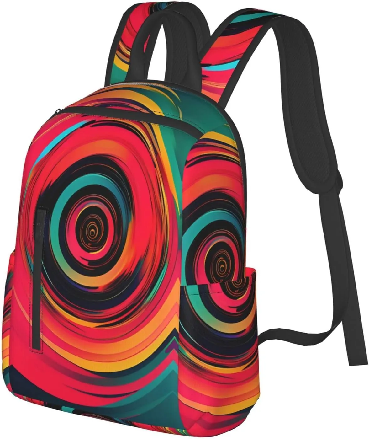 Abstract Circle Swirls print Lightweight Laptop Backpack Travel Daypack Bookbag for Women Men for Travel Work