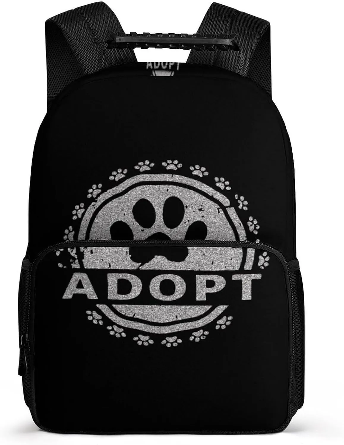 Adopt A Dog Paw Travel Backpack Casual Daypacks Computer Shoulder Bag for Work Shopping Unisex 16 Inch