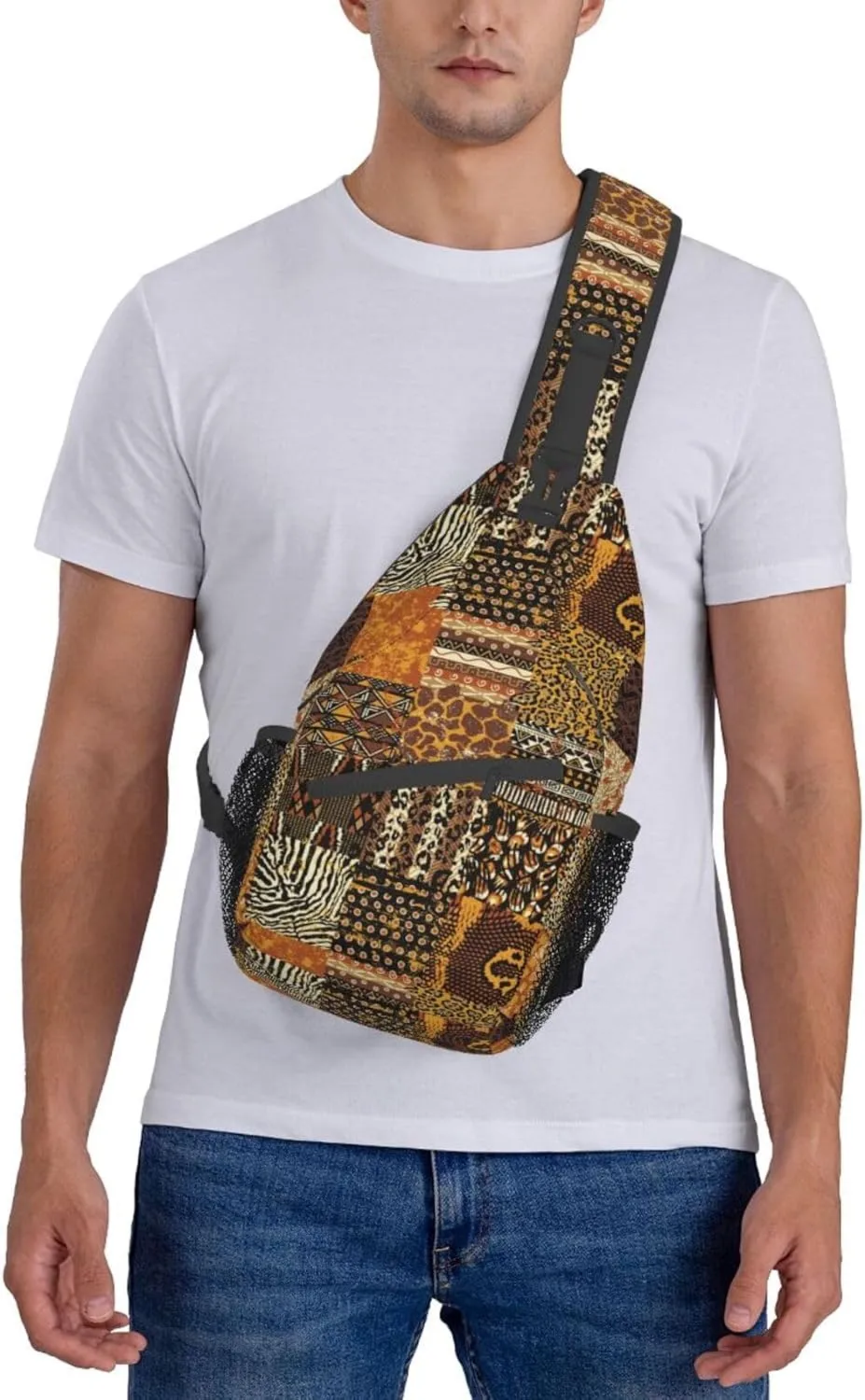 African Art Shoulder Bag African Sling Backpack Daypack Casual Backpack African Ethnic Hiking Bag Backpack Bag