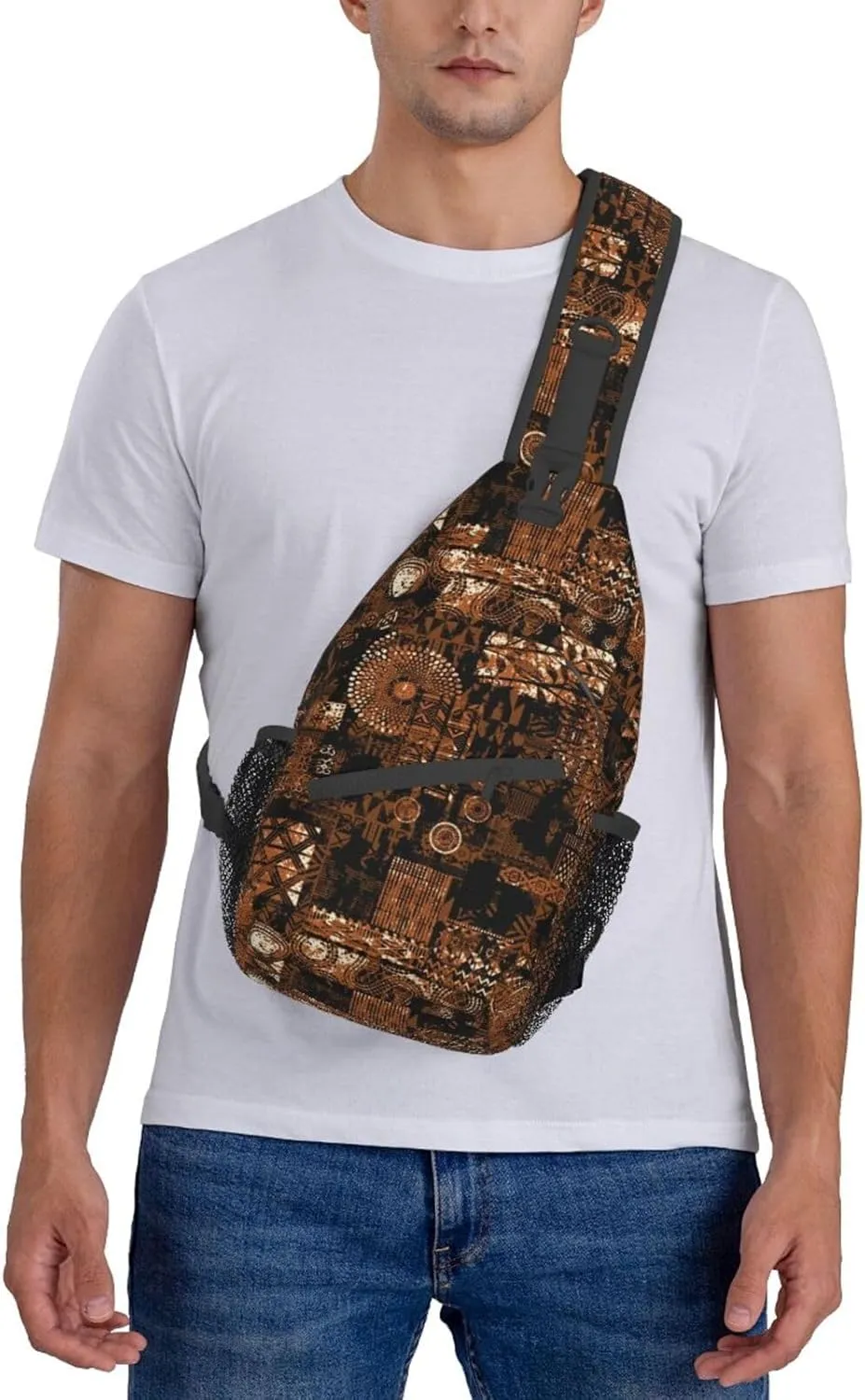 African Art Shoulder Bag African Sling Backpack Daypack Casual Backpack African Ethnic Hiking Bag Backpack Bag