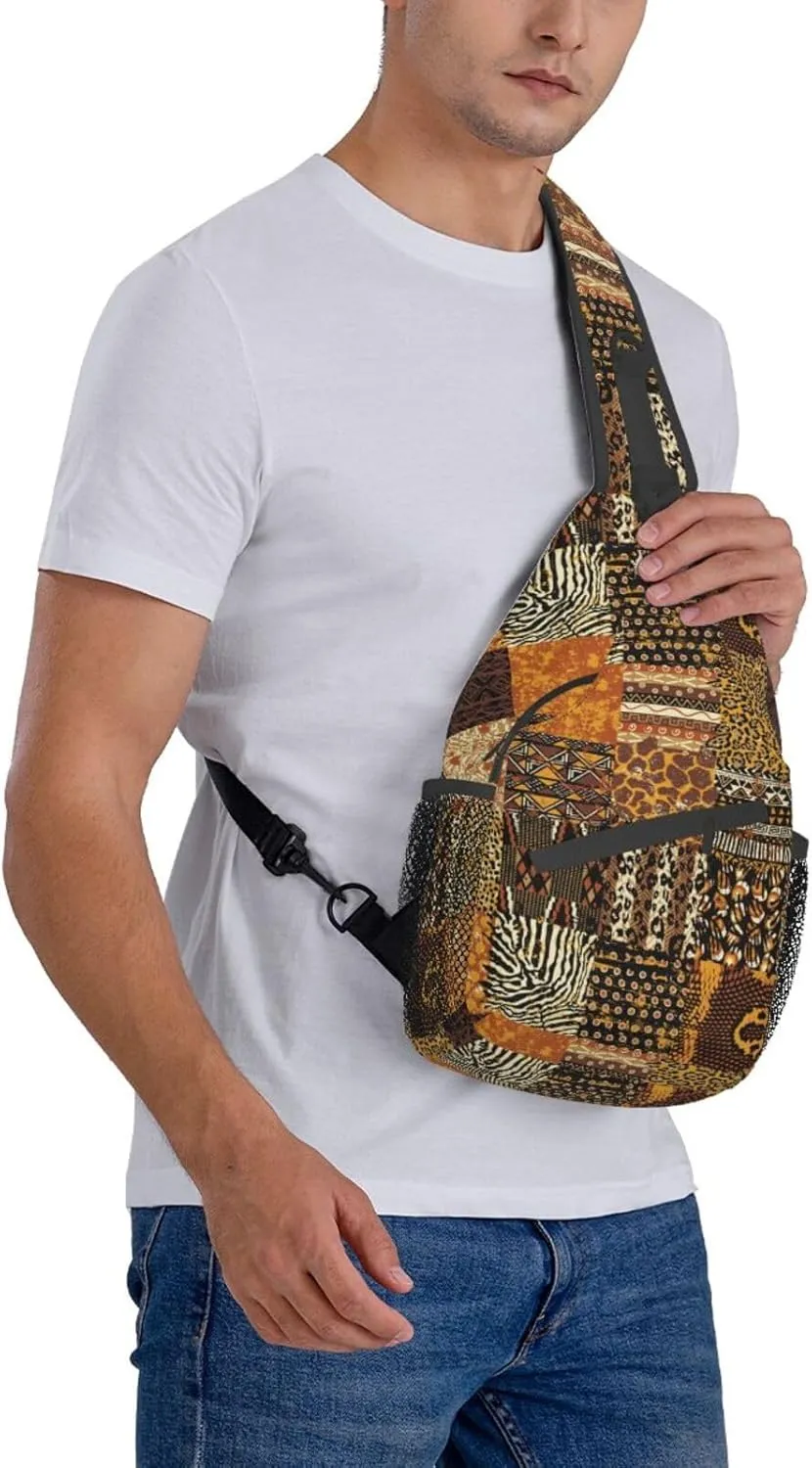 African Art Shoulder Bag African Sling Backpack Daypack Casual Backpack African Ethnic Hiking Bag Backpack Bag