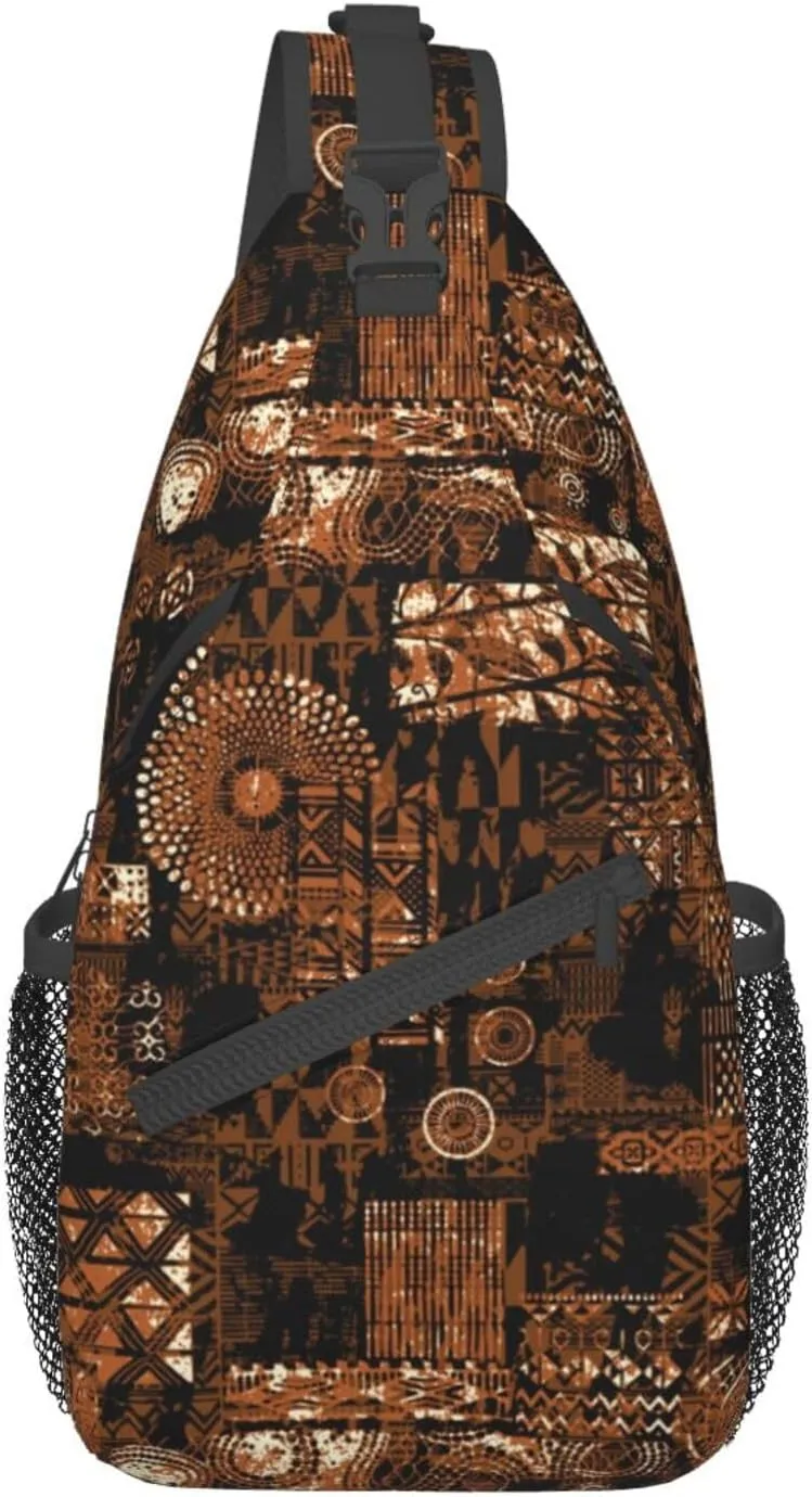 African Art Shoulder Bag African Sling Backpack Daypack Casual Backpack African Ethnic Hiking Bag Backpack Bag