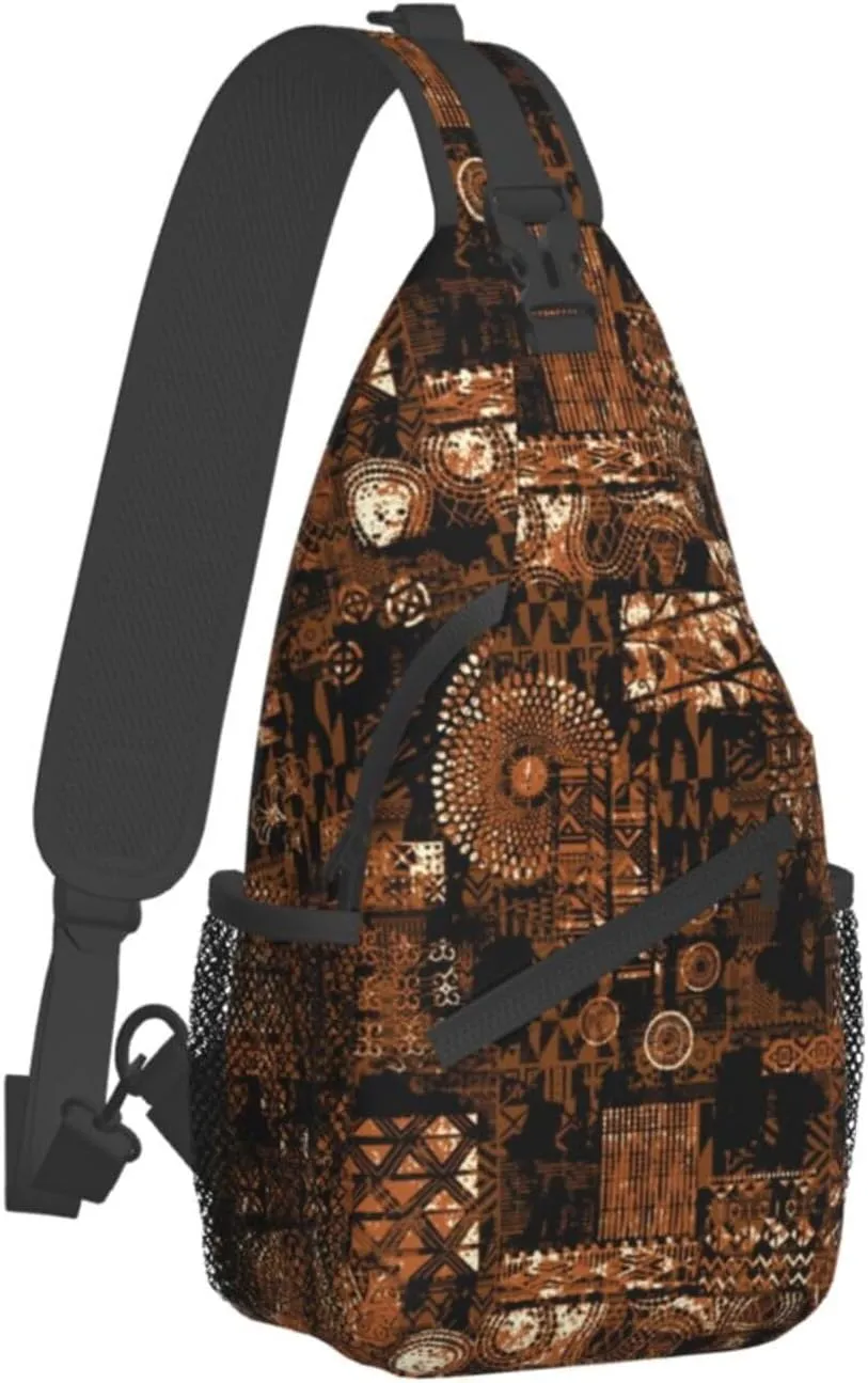 African Art Shoulder Bag African Sling Backpack Daypack Casual Backpack African Ethnic Hiking Bag Backpack Bag