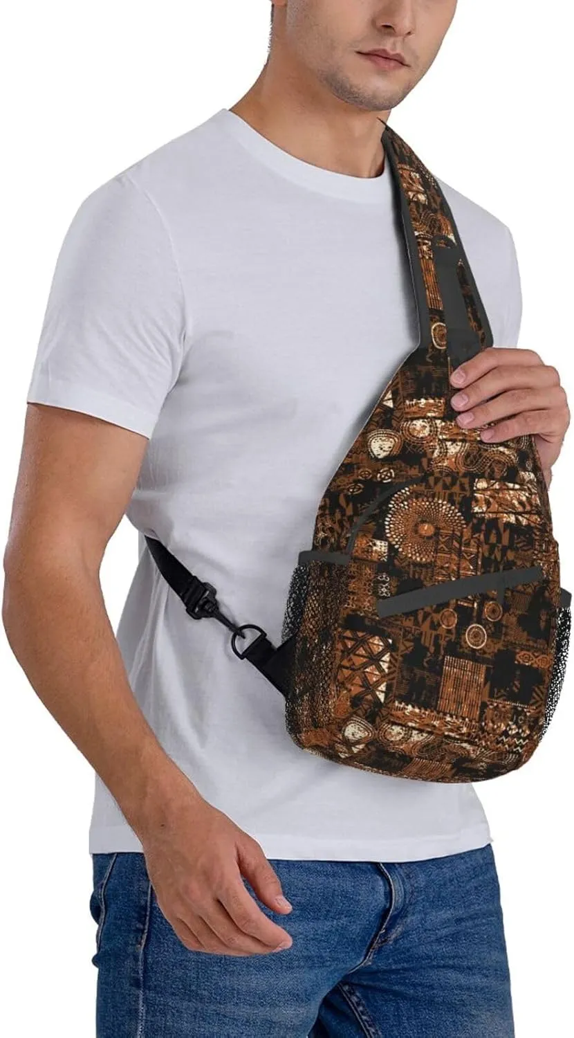 African Art Shoulder Bag African Sling Backpack Daypack Casual Backpack African Ethnic Hiking Bag Backpack Bag
