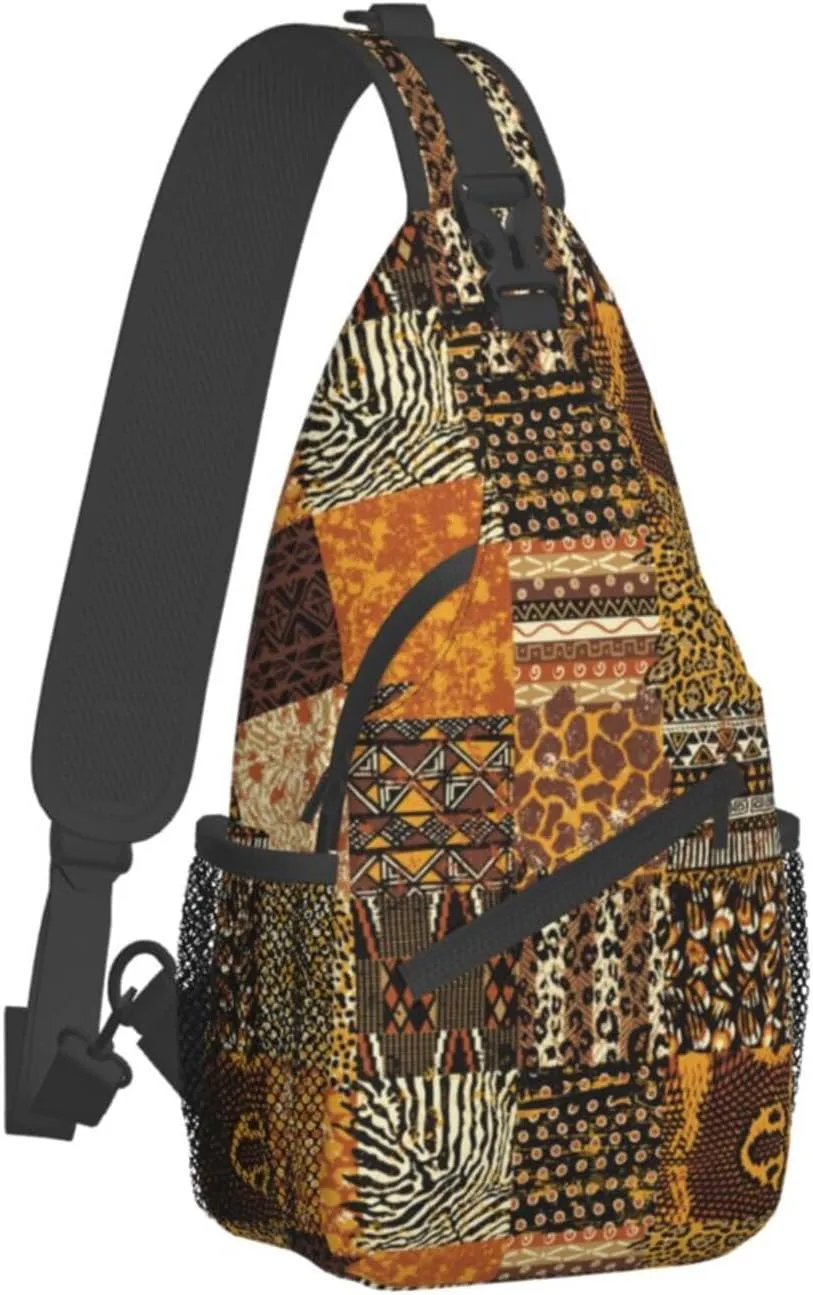 African Art Shoulder Bag African Sling Backpack Daypack Casual Backpack African Ethnic Hiking Bag Backpack Bag