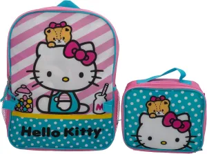 AI ACCESSORY INNOVATIONS Hello Kitty 2 Piece Backpack Set, Girls Kawaii 16" School Bag, Pink