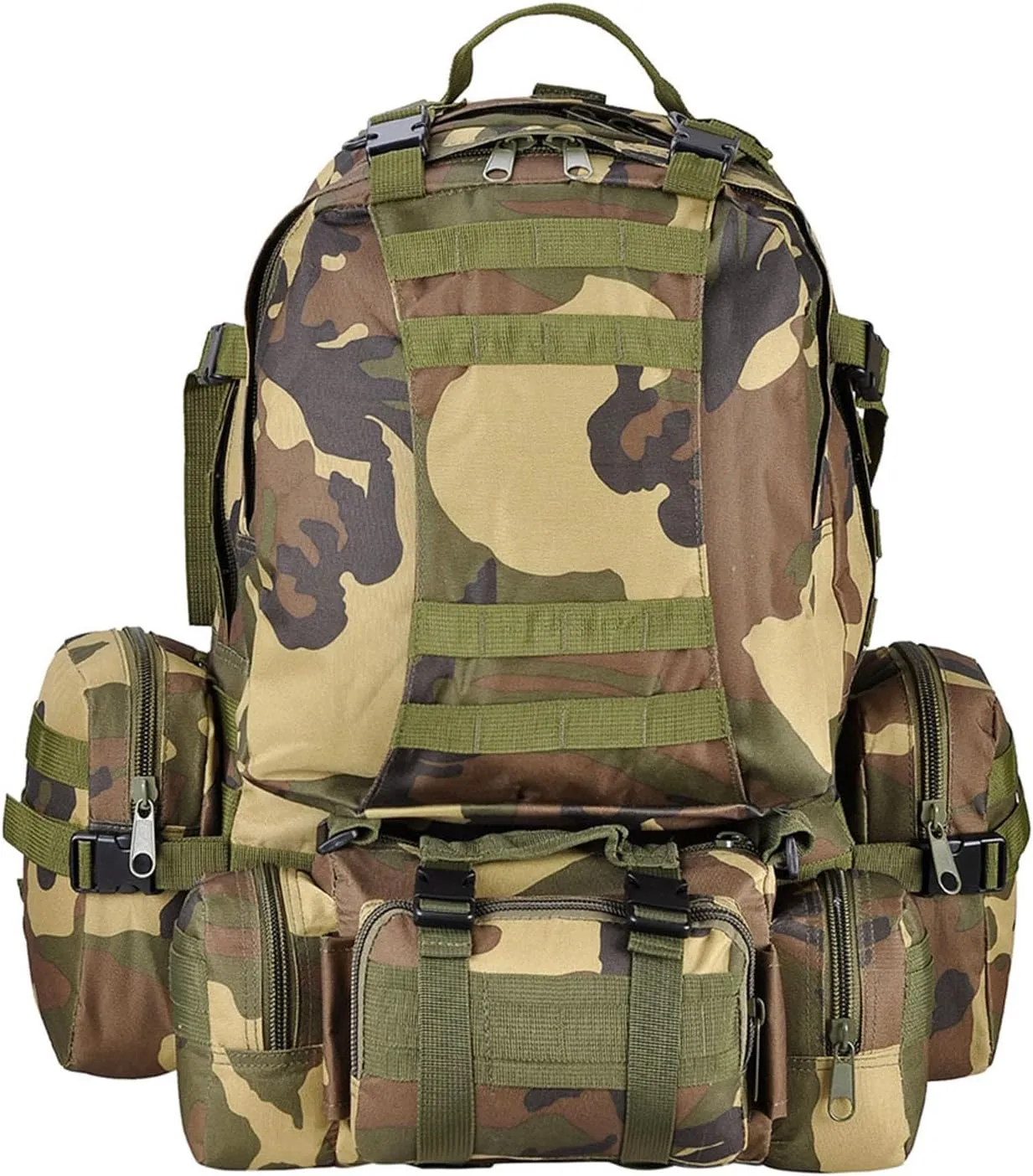 aiGear Tactical Backpack for Men, 55L Military Backpack, 3-Day Bug Out Bag for Camping Hiking Hunting with Molle System Army Daypack (55L Camo)
