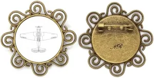 Aircraft Line Structure Art Deco Fashion Flower Brooch Pins Jewelry Gift for Girls