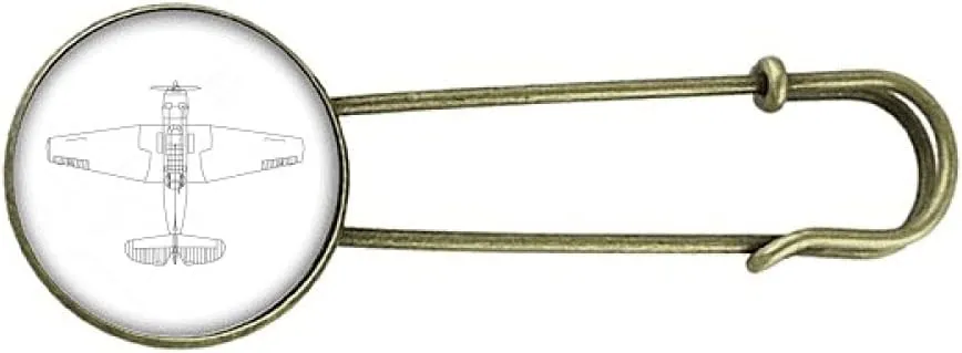 Aircraft Line Structure Art Deco Fashion Retro Metal Brooch Pin Clip Jewelry