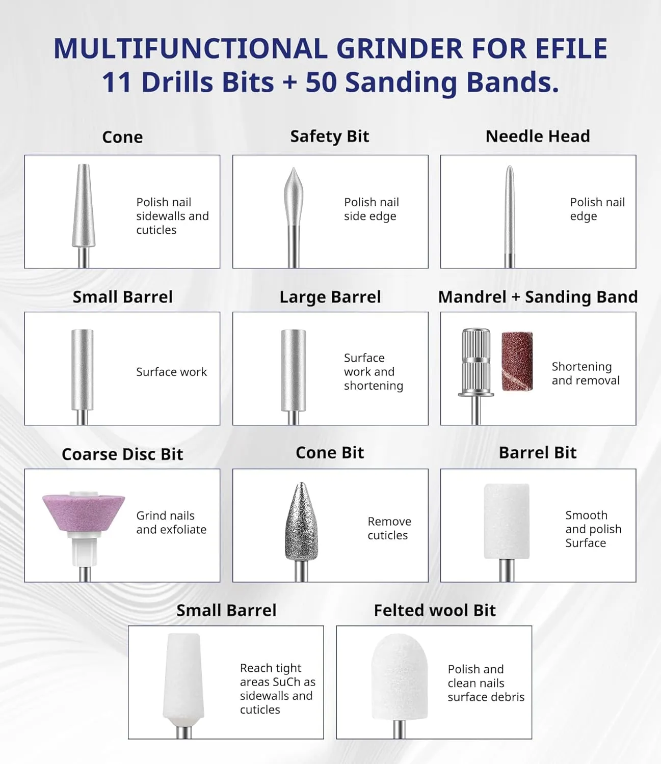 AIRSEE Studio Basic Adapter Portable Electric Nail Drill Machine for Professional, EFile for Acrylic Gel Nails and Manicure Pedicure Polishing Shape, Electric Nail File Kit for Salon Purple