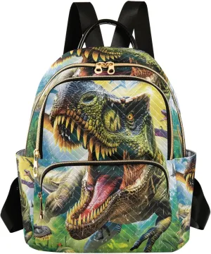 ALAZA A Fiercely Dinosaurs Mini Backpack Purse for Women Travel Bag Lightweight Shoulder Bag Fashion Daypack