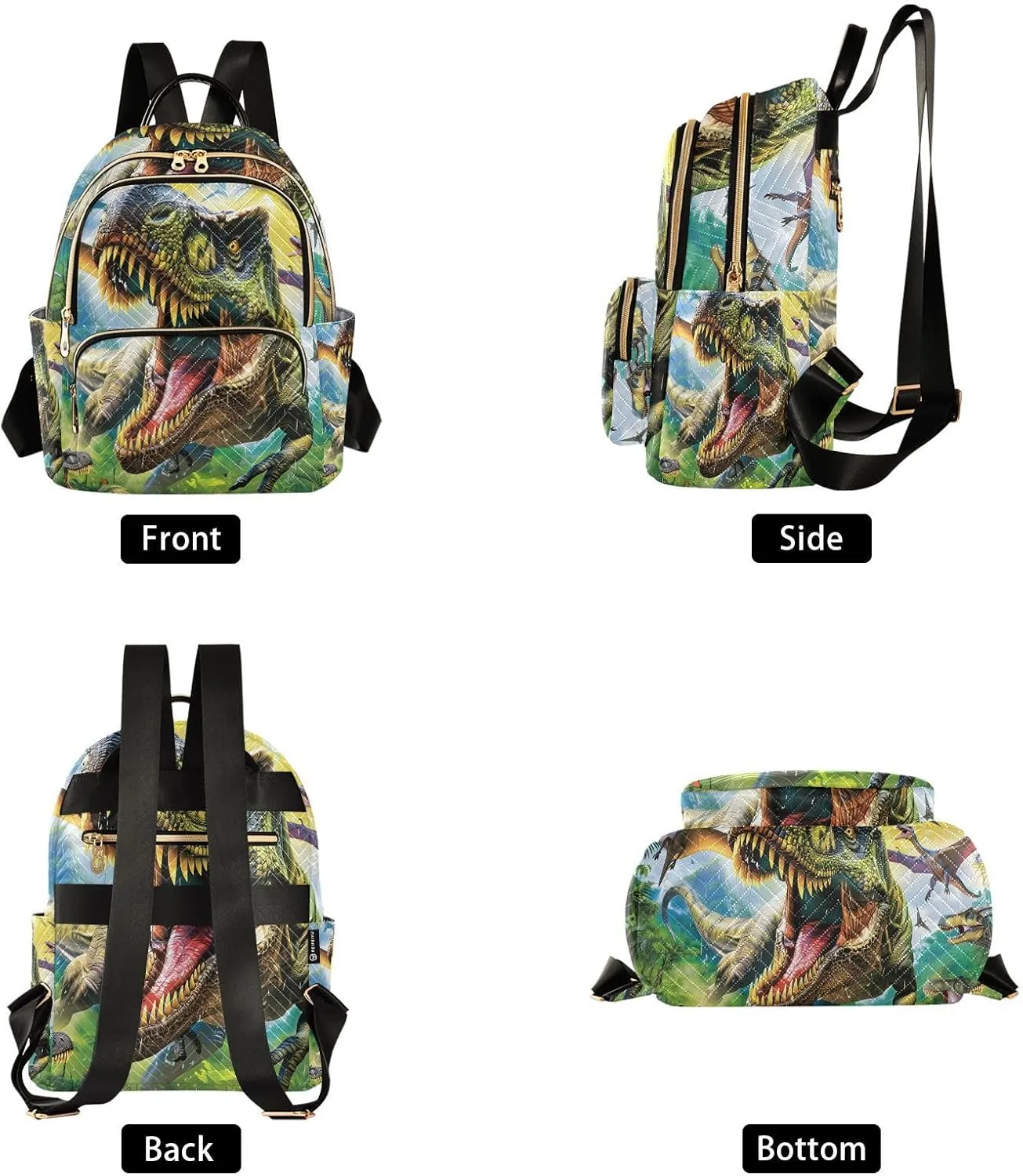 ALAZA A Fiercely Dinosaurs Mini Backpack Purse for Women Travel Bag Lightweight Shoulder Bag Fashion Daypack