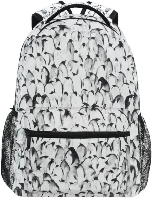 ALAZA Baby Emperor Penguin Backpacks for Girls Boys Elementary School Bag Kids Bookbag Personalized Travel Daypack Students Rucksack with Multiple Pockets 17in