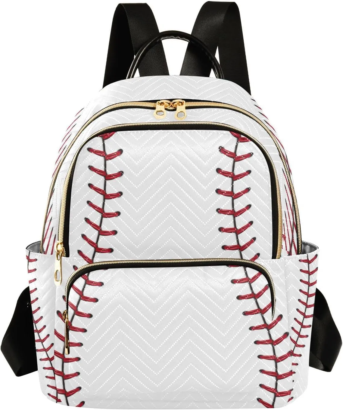 ALAZA Baseball Red Lace Women Backpack Purse Ladies Fashion Shoulder Bag Daypack Travel Bag 10L