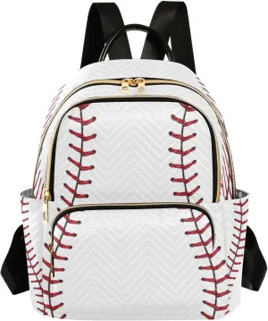 ALAZA Baseball Red Lace Women Backpack Purse Ladies Fashion Shoulder Bag Daypack Travel Bag 10L