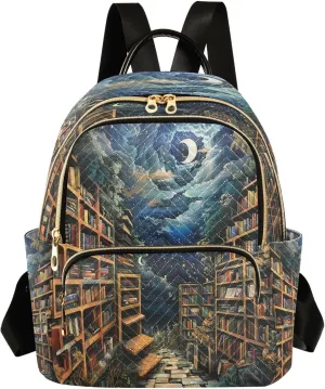 ALAZA Bookshelf Magic Women Backpack Purse Ladies Fashion Shoulder Bag Daypack Travel Bag 7.5L