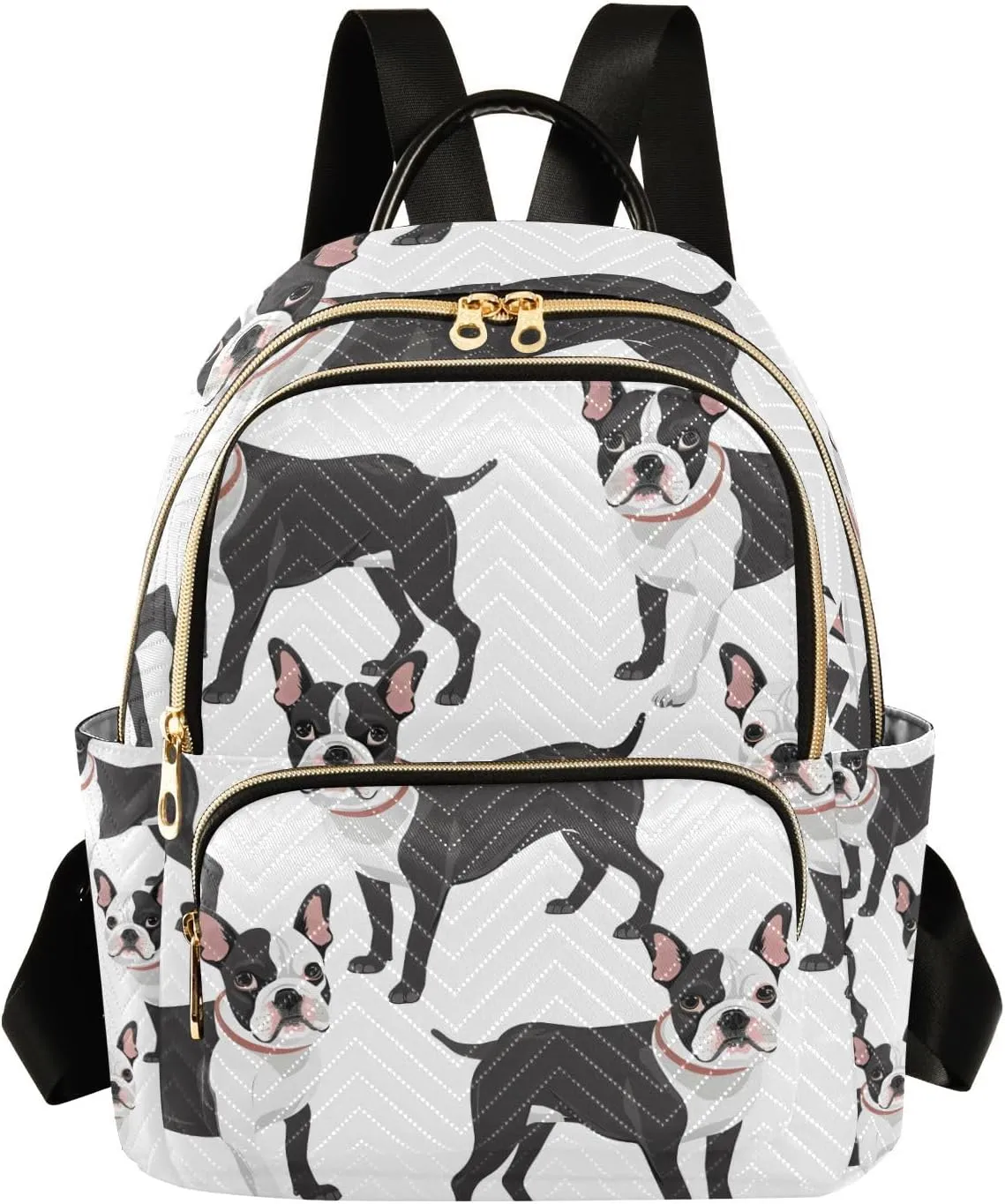 ALAZA Boston Terrier Dog Mini Backpack Purse for Women Travel Bag Lightweight Shoulder Bag Fashion Daypack