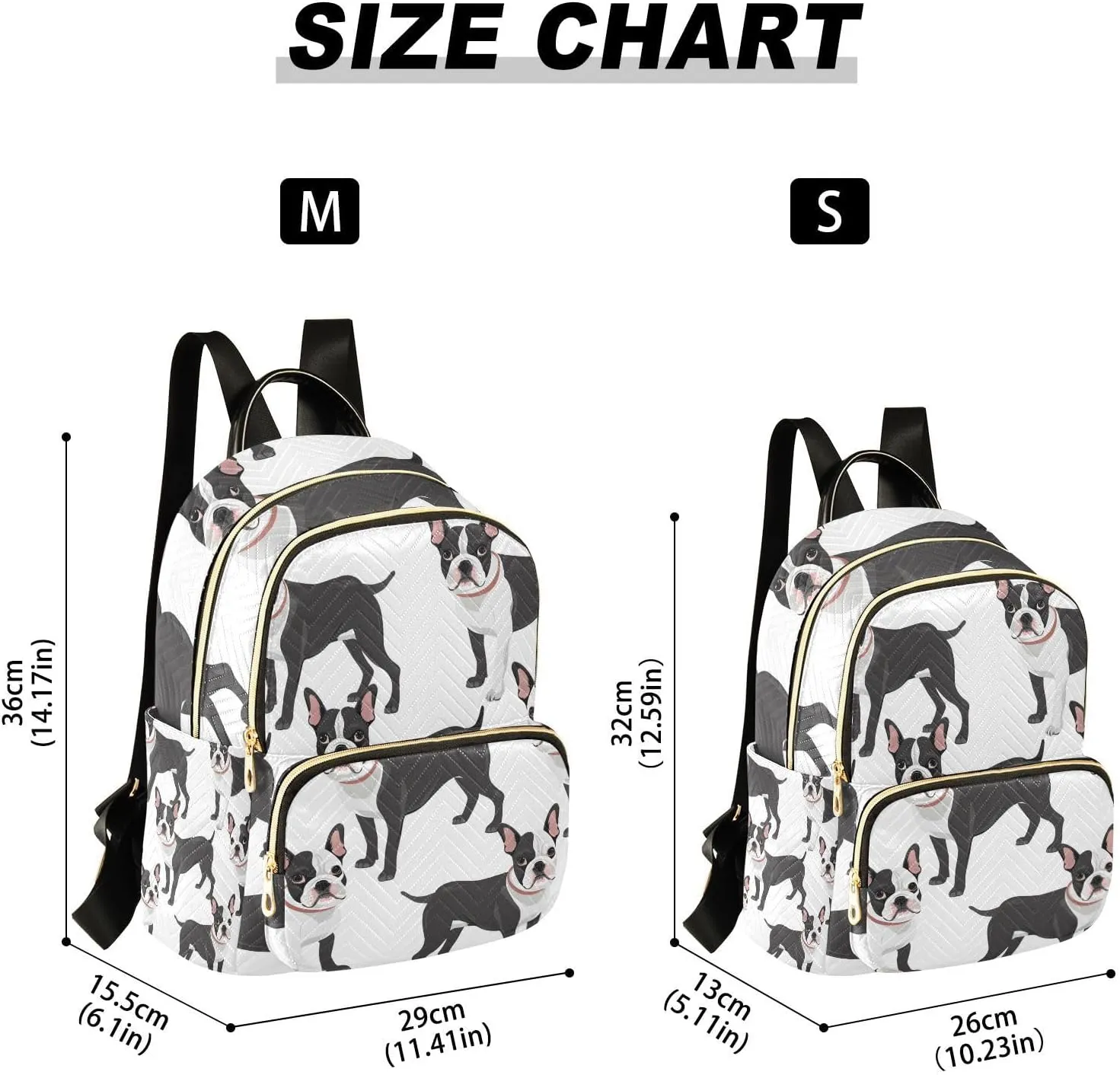 ALAZA Boston Terrier Dog Mini Backpack Purse for Women Travel Bag Lightweight Shoulder Bag Fashion Daypack