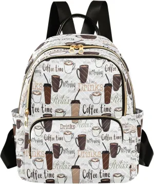 ALAZA Coffee Cup Women Backpack Purse Ladies Fashion Shoulder Bag Daypack Travel Bag 10L