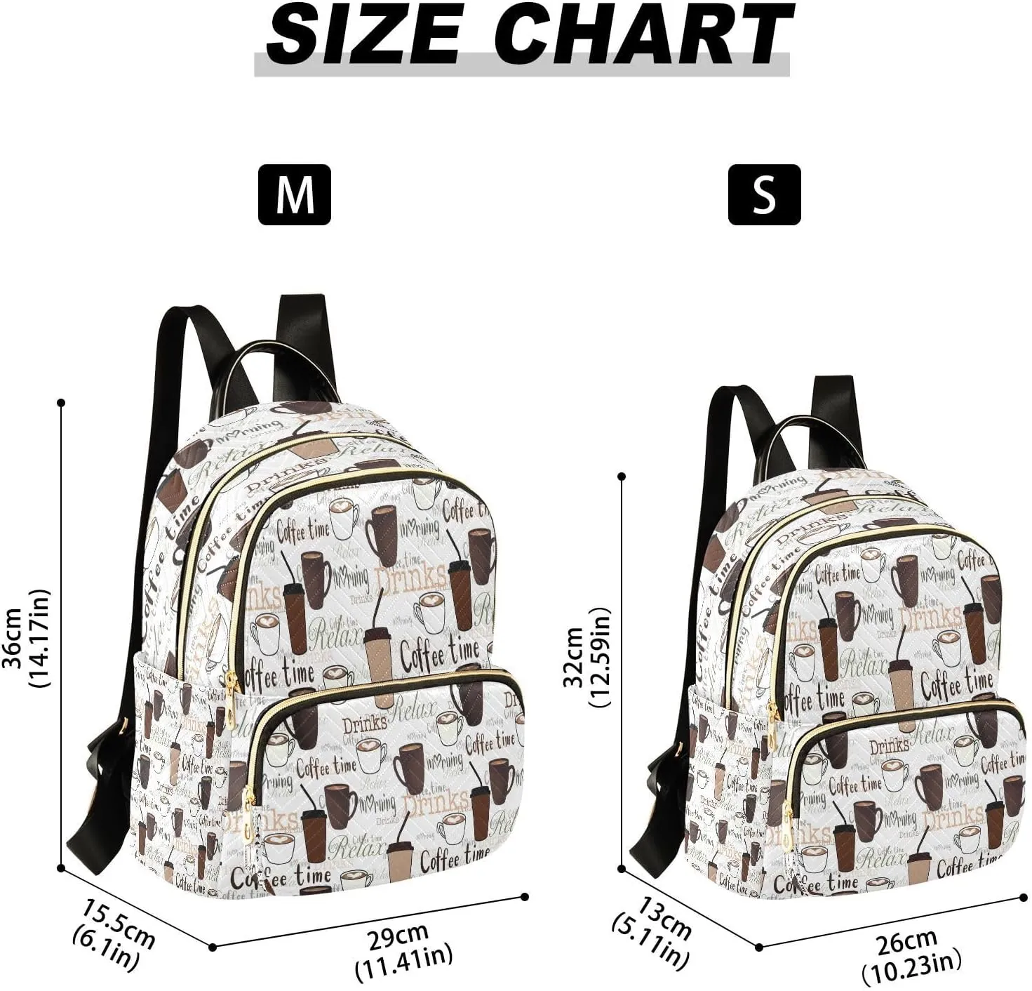 ALAZA Coffee Cup Women Backpack Purse Ladies Fashion Shoulder Bag Daypack Travel Bag 10L