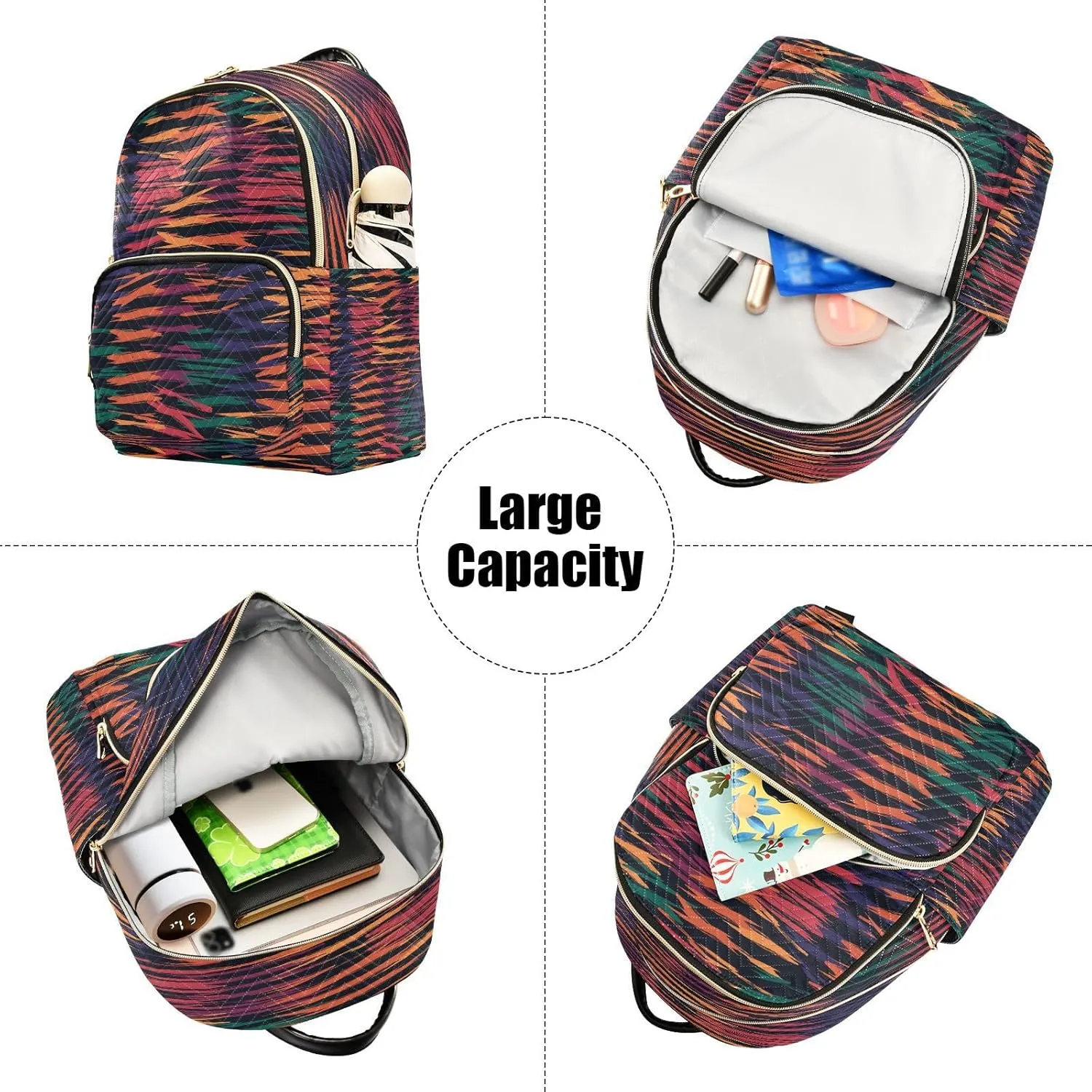 ALAZA Colorful Camouflage Women Backpack Purse Ladies Fashion Shoulder Bag Daypack Travel Bag 10L