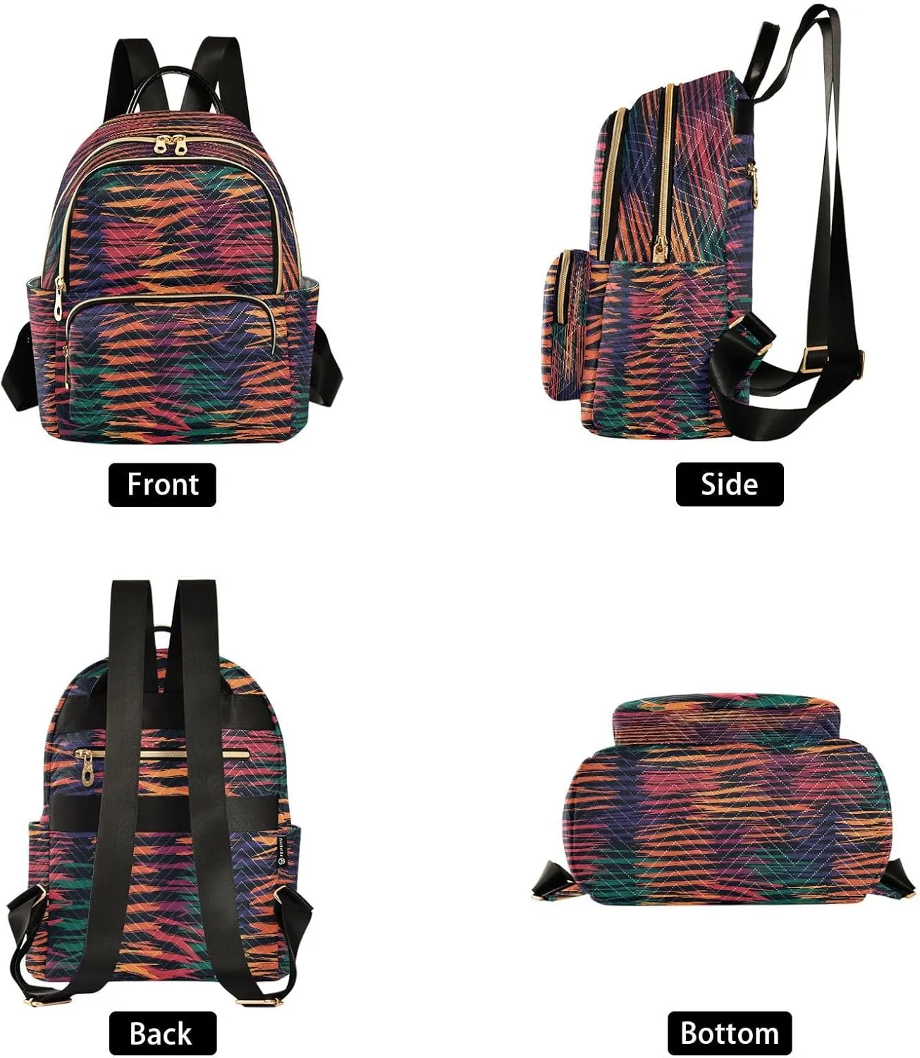 ALAZA Colorful Camouflage Women Backpack Purse Ladies Fashion Shoulder Bag Daypack Travel Bag 10L