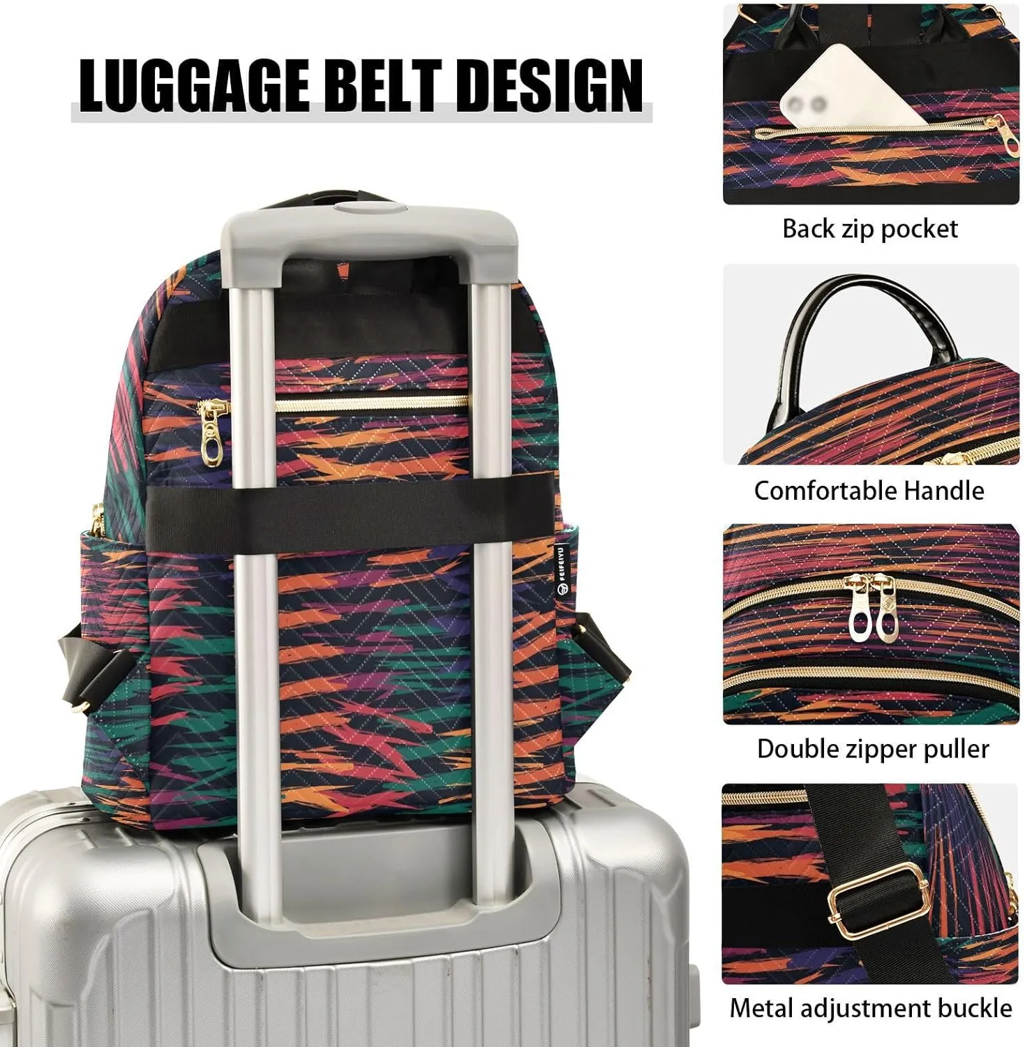 ALAZA Colorful Camouflage Women Backpack Purse Ladies Fashion Shoulder Bag Daypack Travel Bag 10L