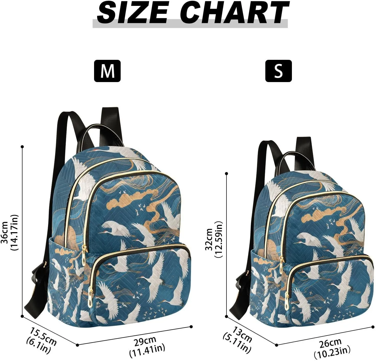 ALAZA Crane Small Backpack Purse for Women Travel Bag Lightweight Shoulder Bag Fashion Daypack