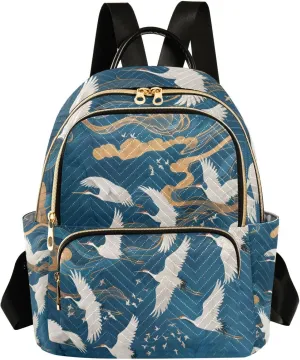 ALAZA Crane Small Backpack Purse for Women Travel Bag Lightweight Shoulder Bag Fashion Daypack
