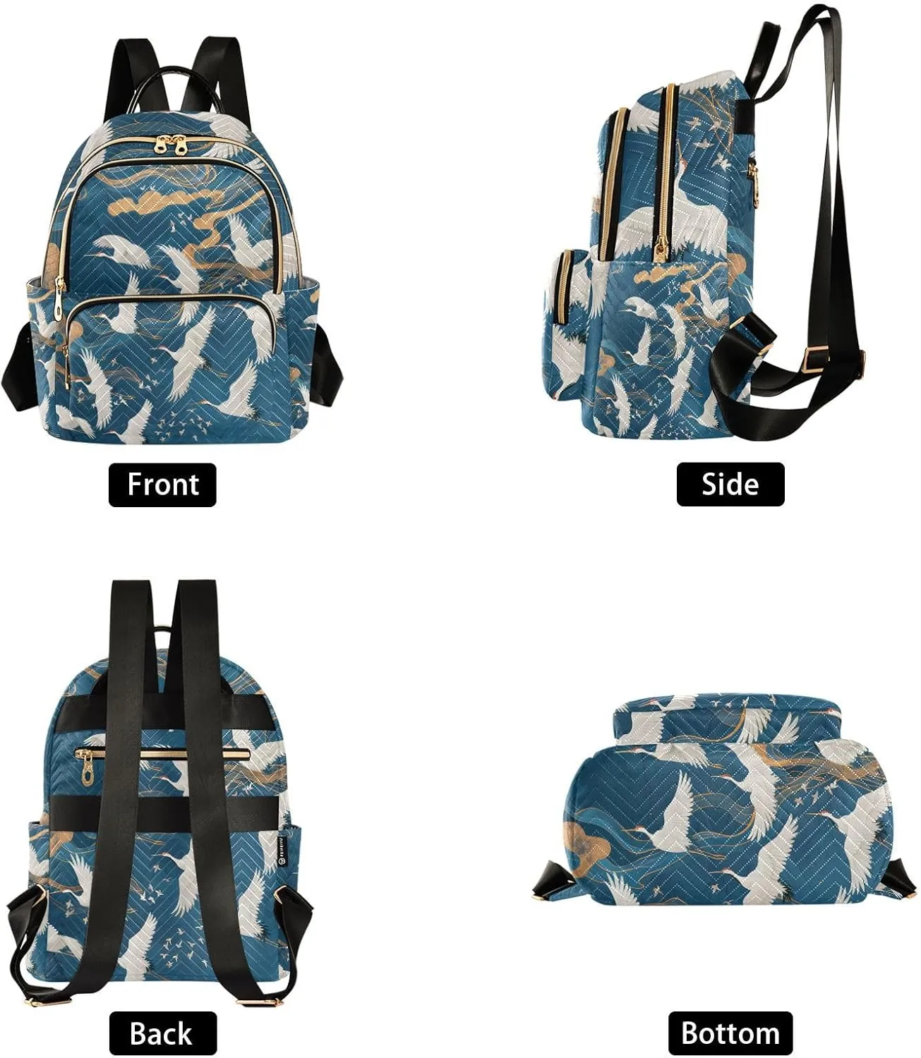 ALAZA Crane Small Backpack Purse for Women Travel Bag Lightweight Shoulder Bag Fashion Daypack