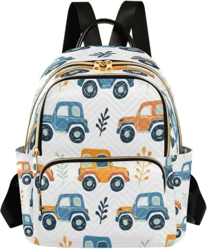 ALAZA Cute Little Off Road Car Small Backpack Purse for Women Travel Bag Lightweight Shoulder Bag Fashion Daypack