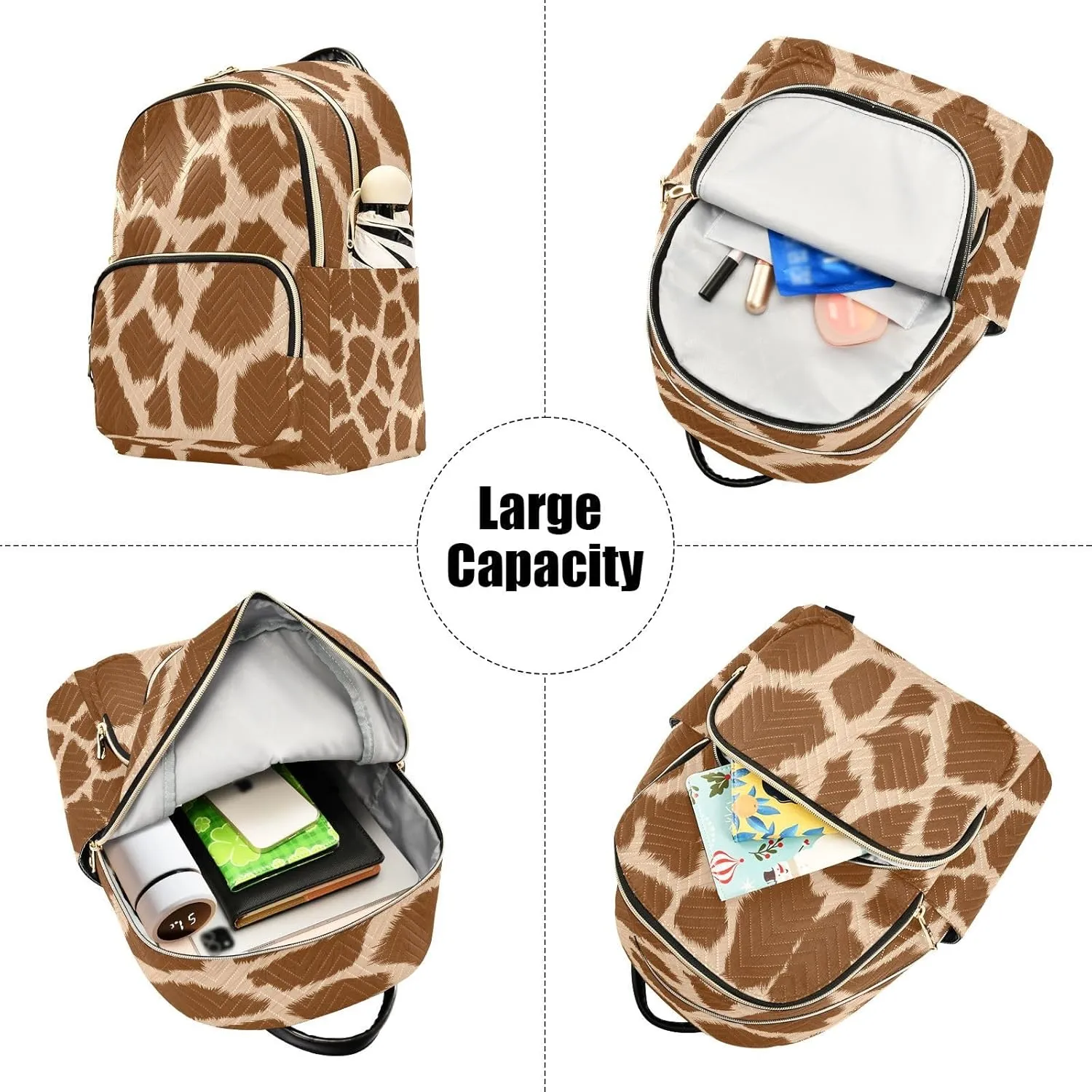 ALAZA Giraffe Animal Spots Women Backpack Purse Ladies Fashion Shoulder Bag Daypack Travel Bag 10L